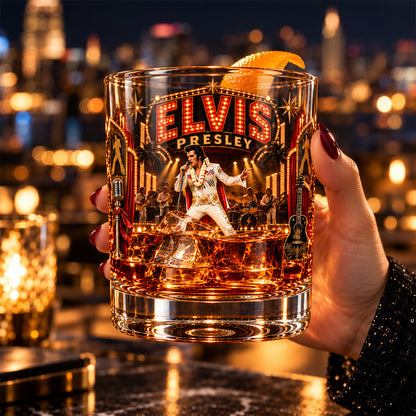 The King of Rock 'n' Roll – Elvis Presley Inspired Whiskey Glass