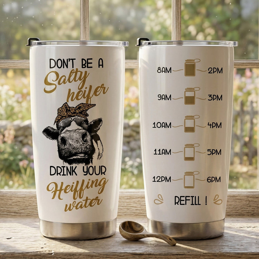 Don't Be A Salty Heifer - Cow Tumbler