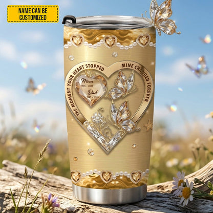 Golden Butterfly Memorial - Personalized Custom Tumbler