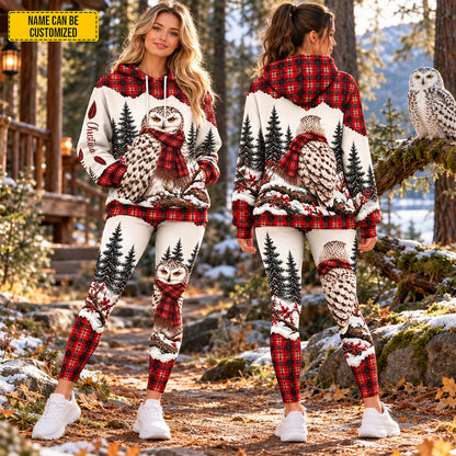 Snowy Owl - Personalized Christmas Hoodie and Leggings Set
