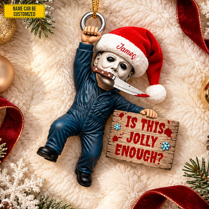 Personalized Michael Myers Christmas Ornament - Funny Halloween Christmas Gift for Horror Fans