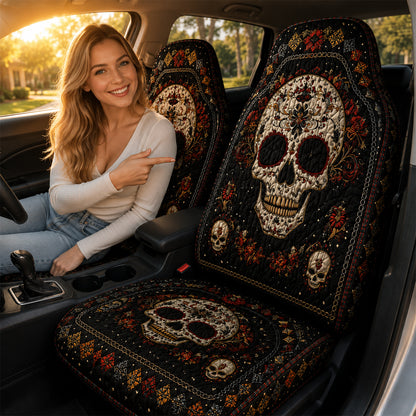 Gothic Skull Car Seat Covers – Gift for Skull Lovers