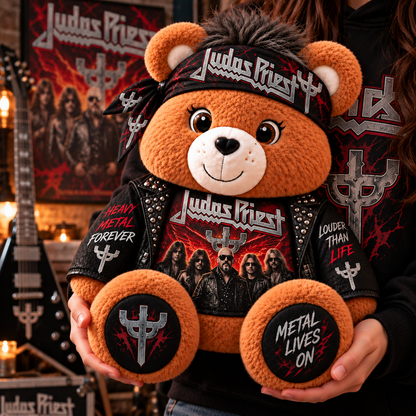 Judas Priest Custom Shaped Bear Pillow – Unique Gift for Judas Priest Fans & Classic Heavy Metal Lovers