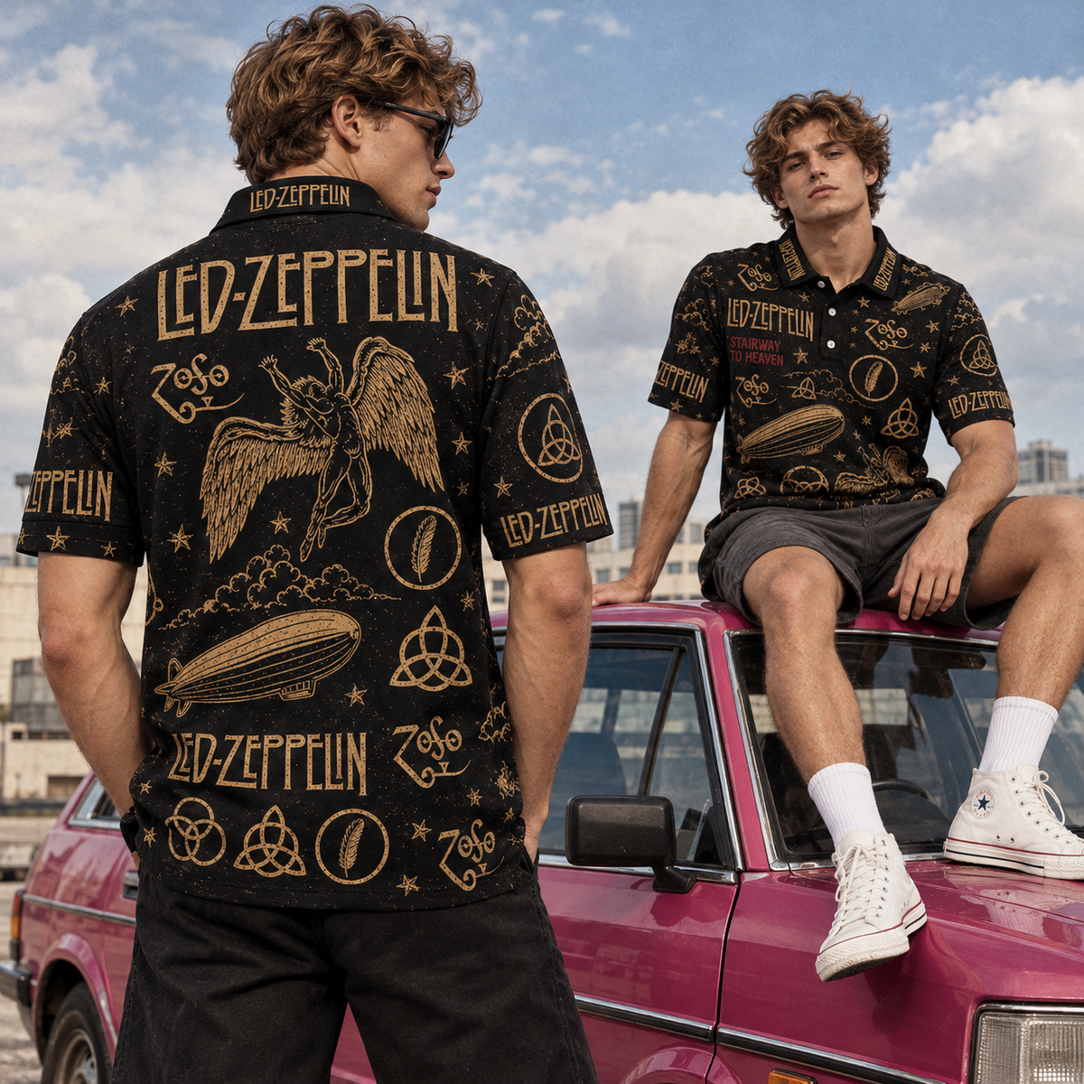 Led Zeppelin Vintage Polo Shirt - Classic Rock Music Fan Gift