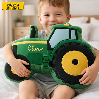 Personalized Cozy Tractor Shaped Pillow