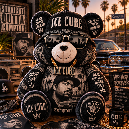Ice Cube Custom Shaped Bear Pillow – Unique Gift for Classic Music Lovers
