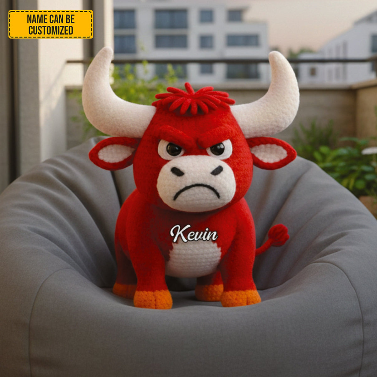 Grumpy Cow - Personalized Cozy Highland Cow Shaped Pillow