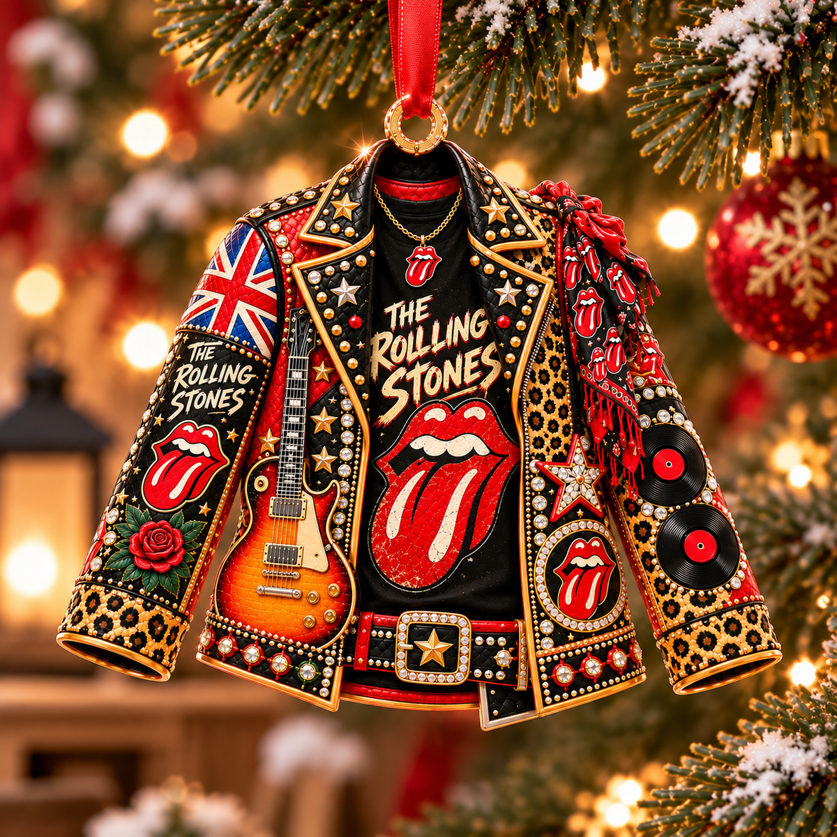 The Rolling Stones Christmas Ornament-  Classic Music Legend Gift