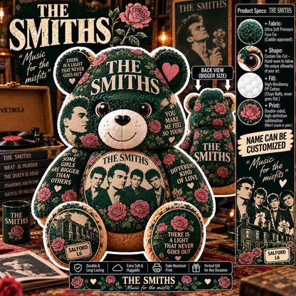 The Smiths Bear Custom Shaped Pillow – Unique Music Gift for The Smiths Fans & Indie Rock Lovers