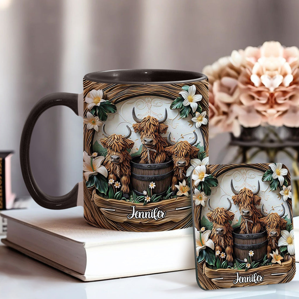 Highland Cow - Personalized Cow Accent Mug