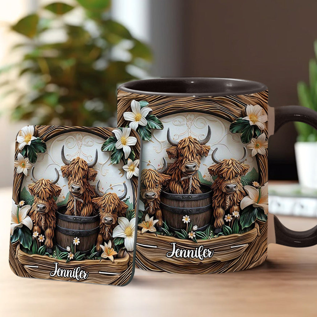 Highland Cow - Personalized Cow Accent Mug