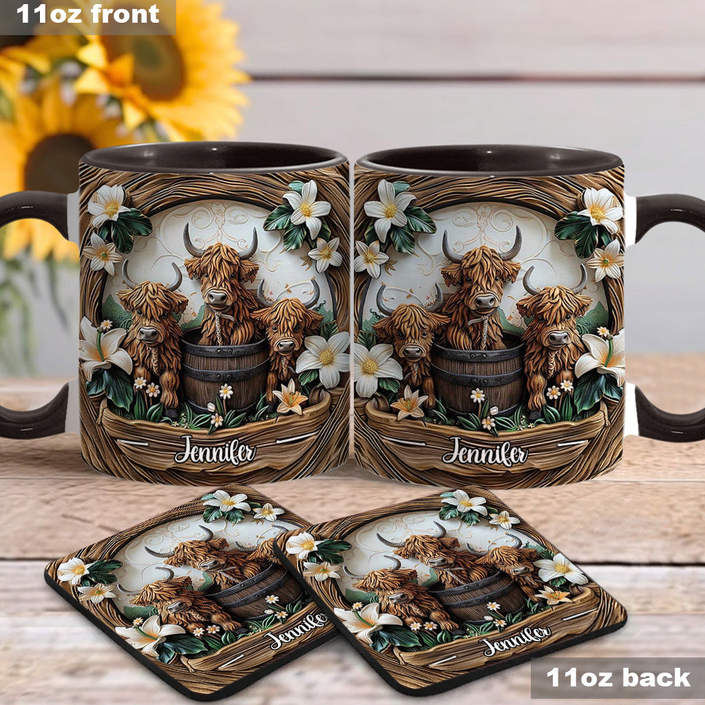 Highland Cow - Personalized Cow Accent Mug