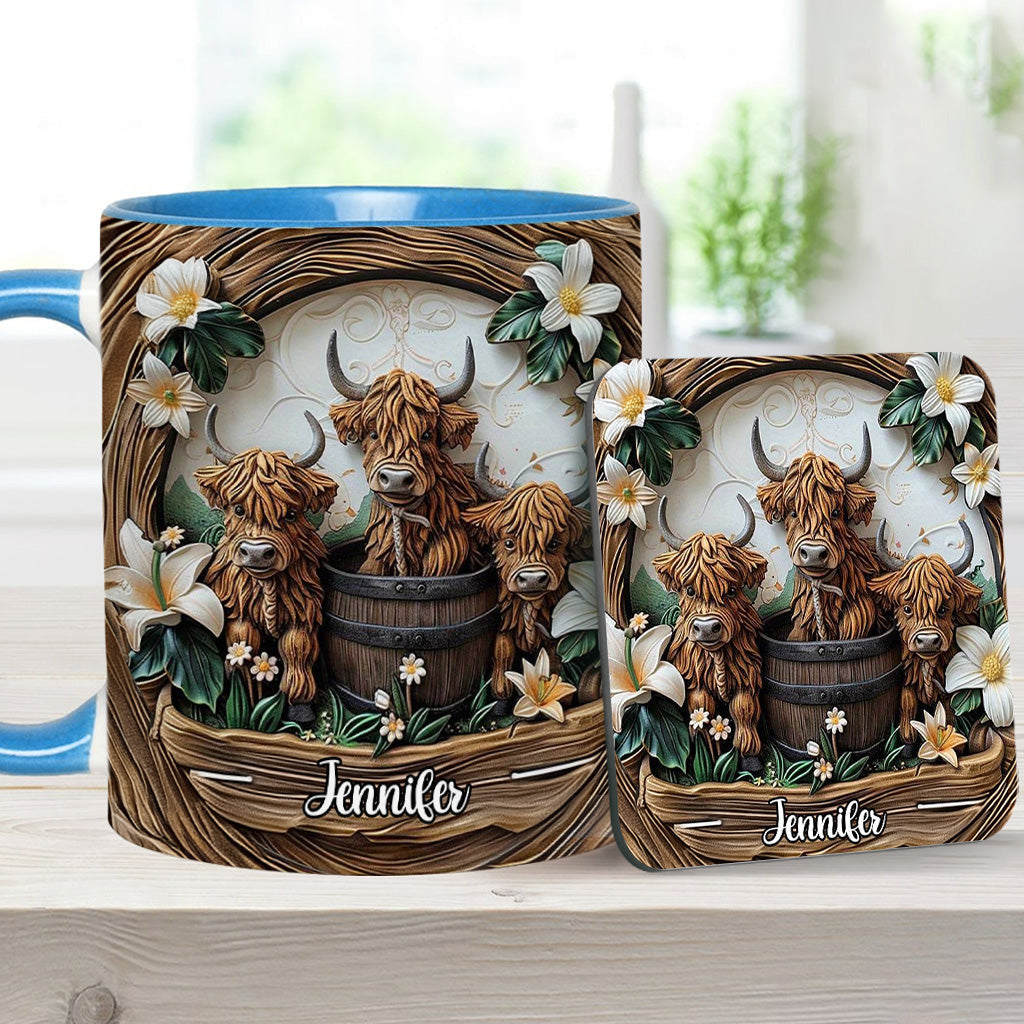 Highland Cow - Personalized Cow Accent Mug