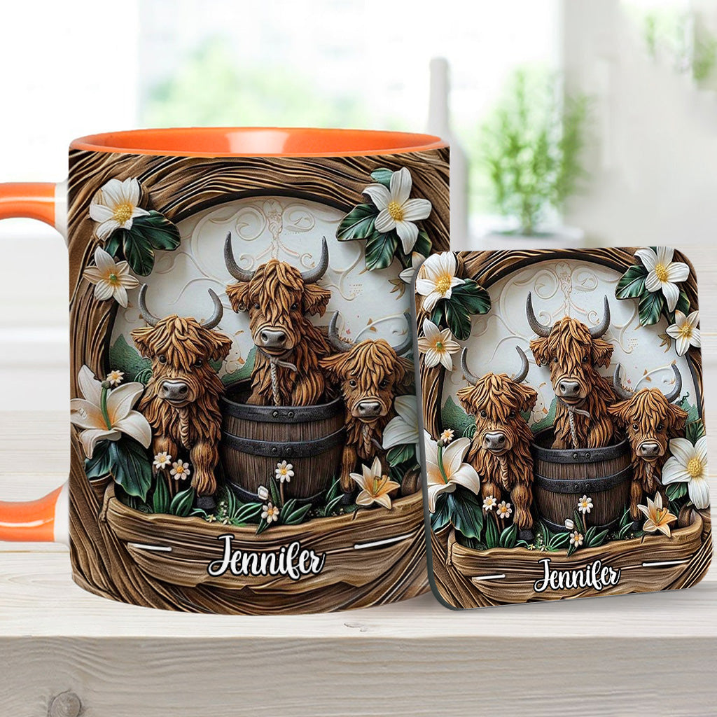 Highland Cow - Personalized Cow Accent Mug