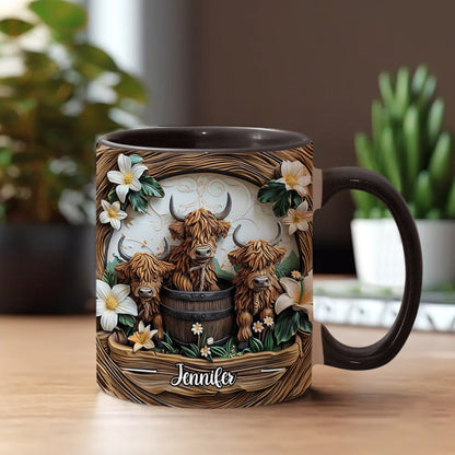 Highland Cow - Personalized Cow Accent Mug