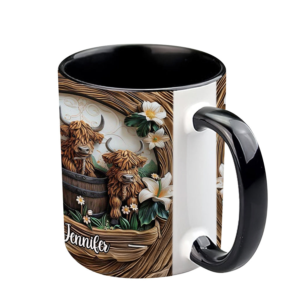 Highland Cow - Personalized Cow Accent Mug