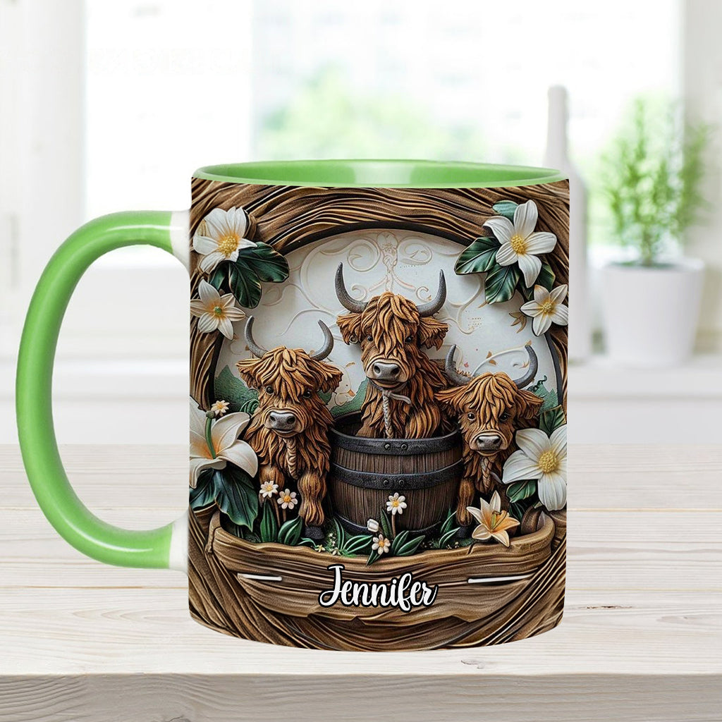 Highland Cow - Personalized Cow Accent Mug