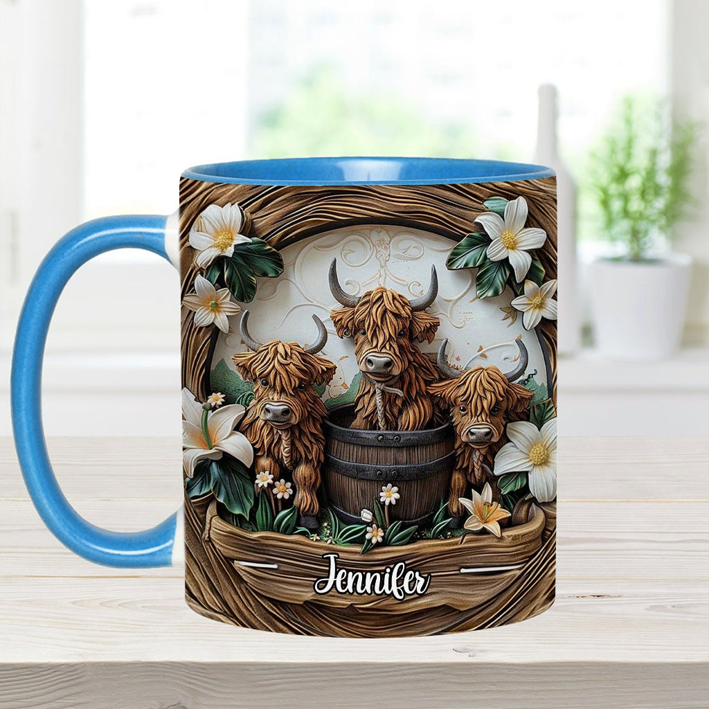 Highland Cow - Personalized Cow Accent Mug