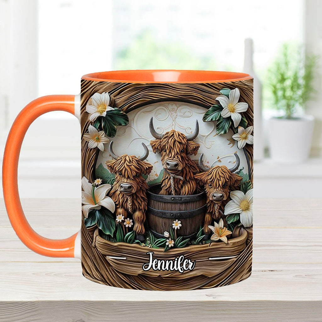 Highland Cow - Personalized Cow Accent Mug