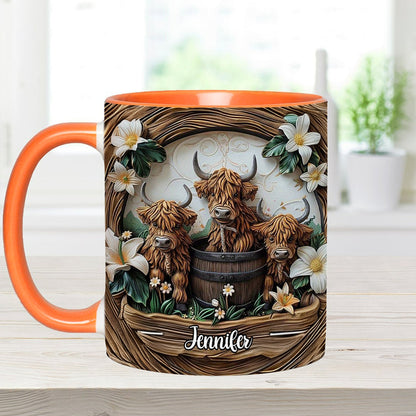 Highland Cow - Personalized Cow Accent Mug