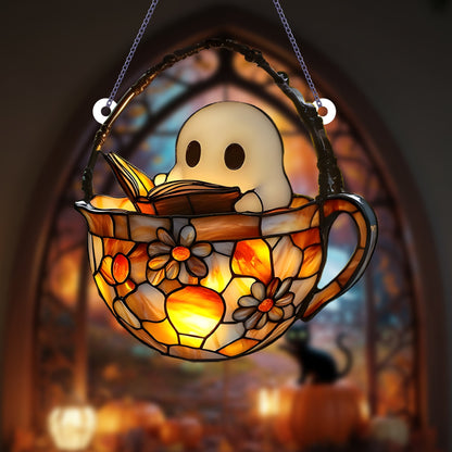 Cute Ghost Stained Glass Acrylic Suncatcher