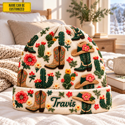 Personalized Western Cowgirl Beanie Hat