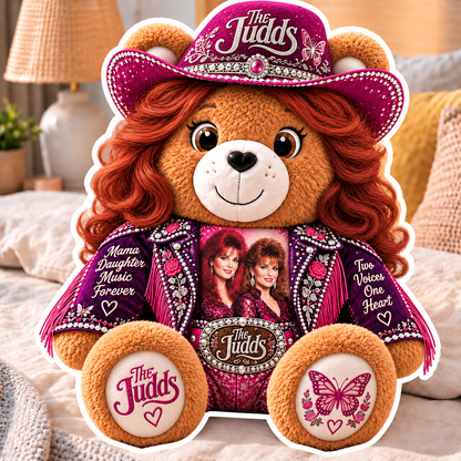 The Judds Custom Shaped Bear Pillow – Unique Gift for Classic Music Lovers