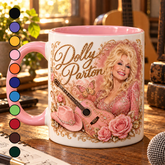 Dolly's Pink Country Charm – Dolly Parton Inspired Accent Mug