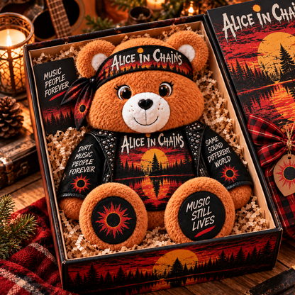 Alice in Chains Custom Shaped Bear Pillow – Unique Gift for Alice in Chains Fans & Grunge Rock Lovers
