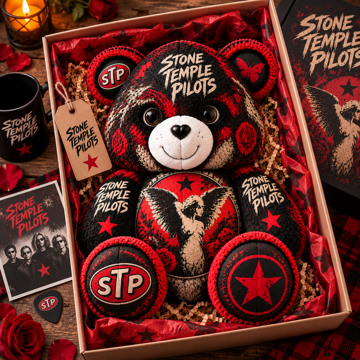 Stone Temple Pilots-Custom Shaped Bear Pillow – Unique Gift for Classic Music Lovers