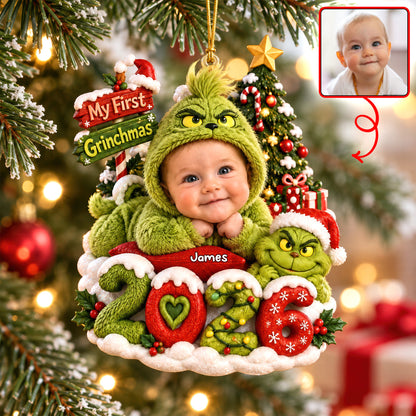 My First Christmas Baby Face 2026 Ornament - Custom Photo Gifts For Christmas Ornament