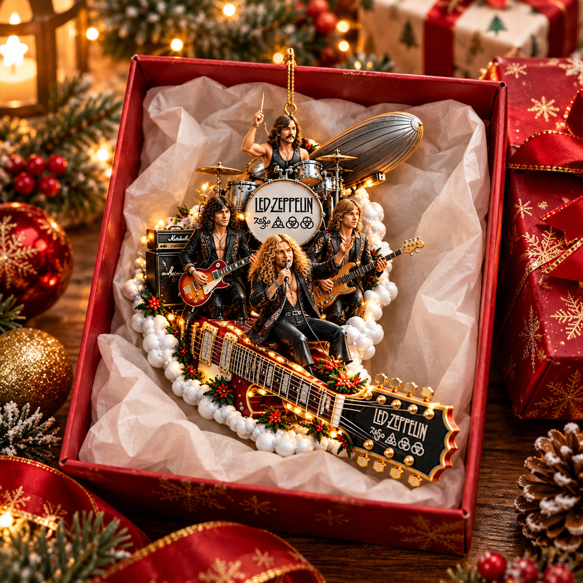 Led Zeppelin Holiday Jam Guitar Ornament