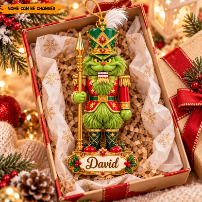 Personalized Grinch Nutcracker Christmas Ornament