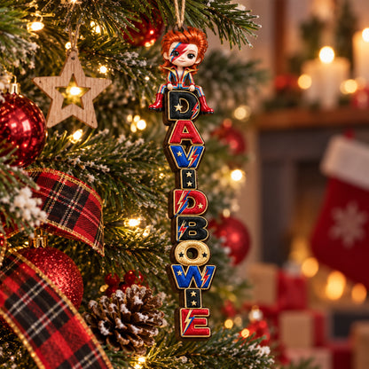 David Bowie Christmas Ornament - Rock Music Fan Gift