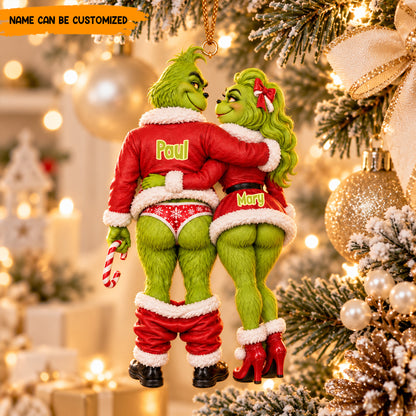 Personalized Couple Grinch Christmas Ornament