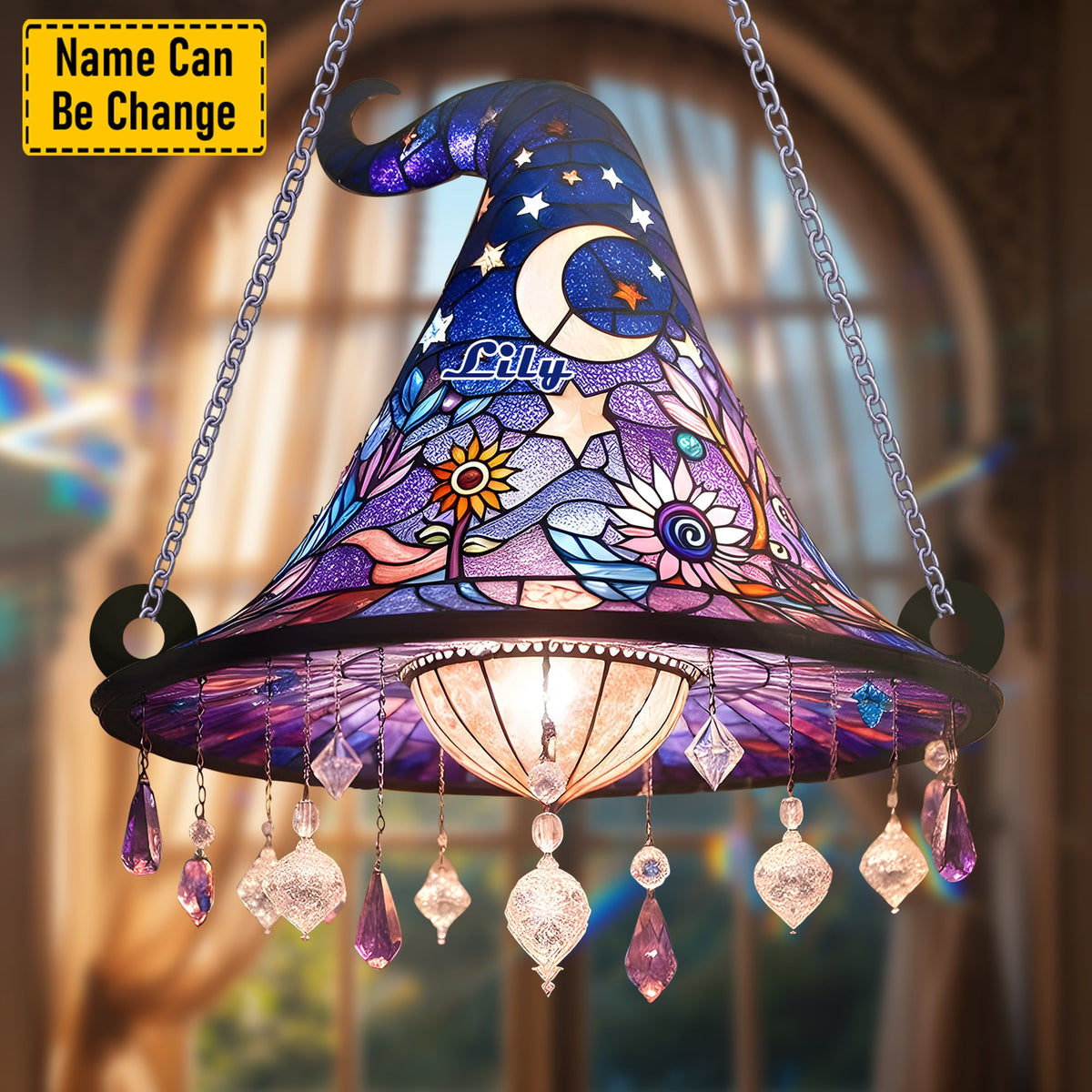 Witch Hat - Personalized Witch Acrylic Window Hanging Suncatcher
