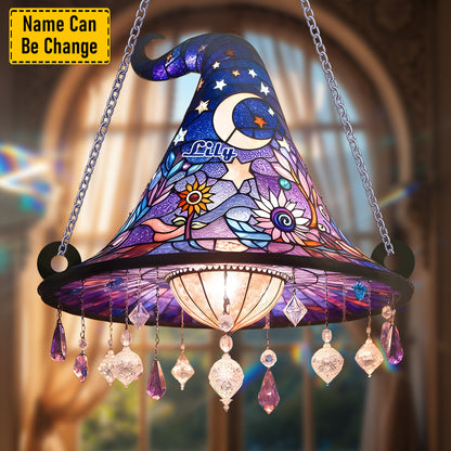 Witch Hat - Personalized Witch Acrylic Window Hanging Suncatcher