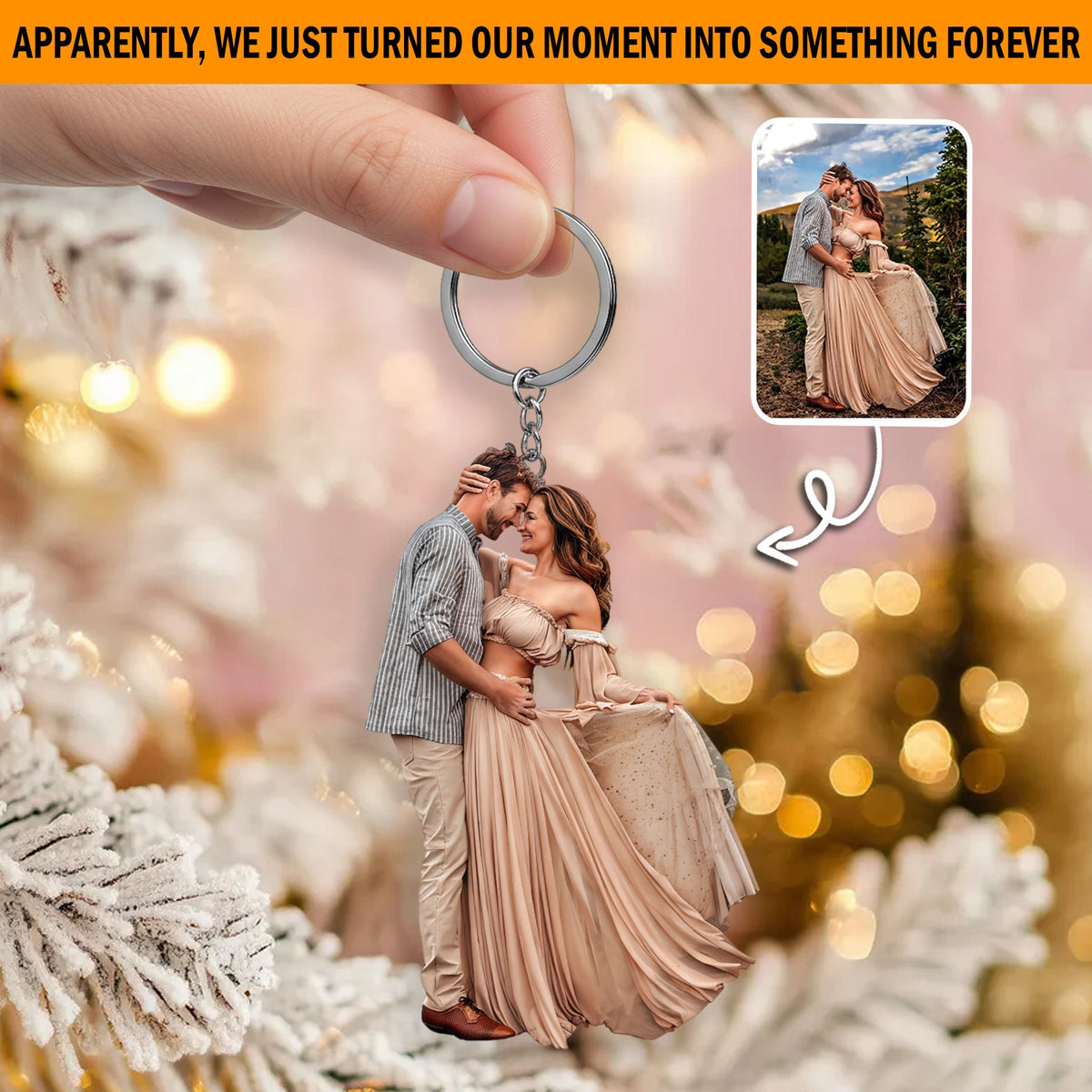 Personalized Custom Photo Couple Keychain