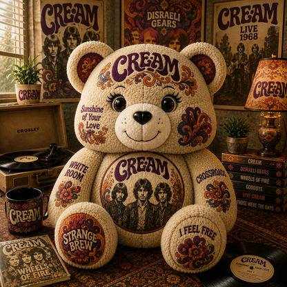 Cream Custom Shaped Bear Pillow – Unique Gift for Classic Music Lovers
