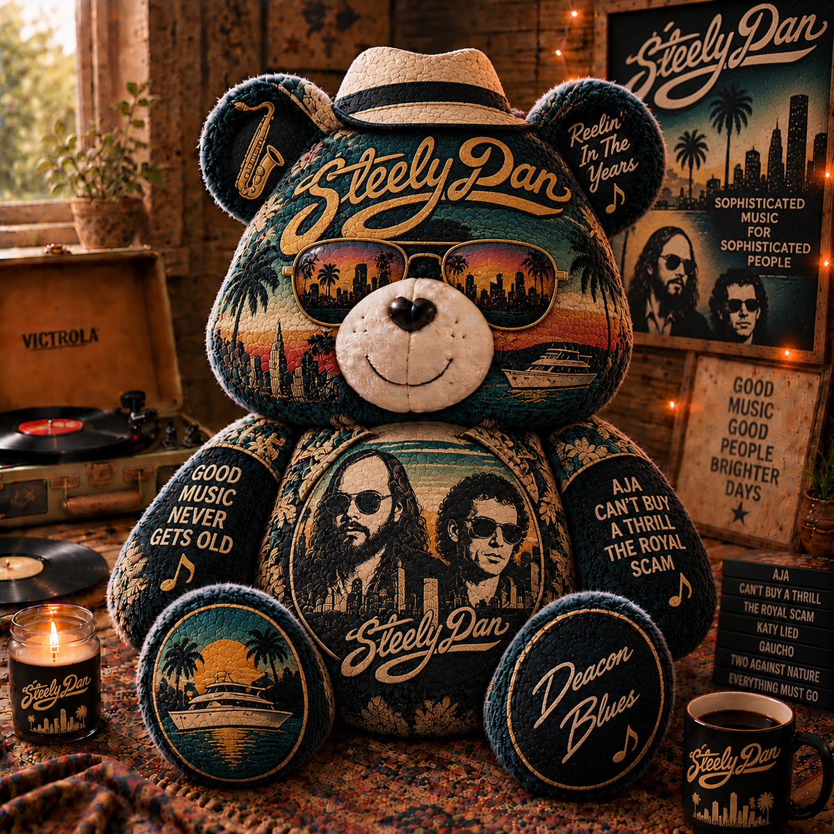 Steely Dan Custom Shaped Bear Pillow – Unique Gift for Classic Music Lovers