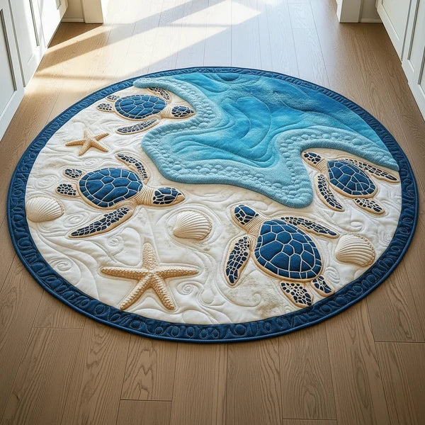 Beautiful Sea Turtle Round Mat