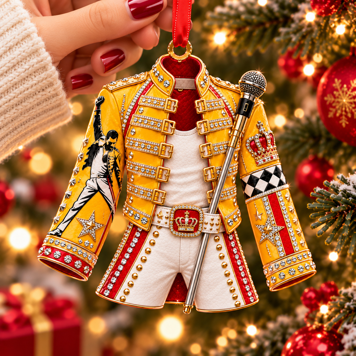 Freddie Mercury Queen Christmas Ornament - Classic Music Legend Gift