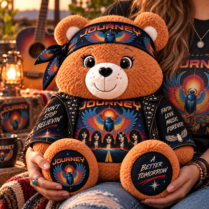 Journey Custom Shaped Bear Pillow  – Classic Rock Music Legend Gift