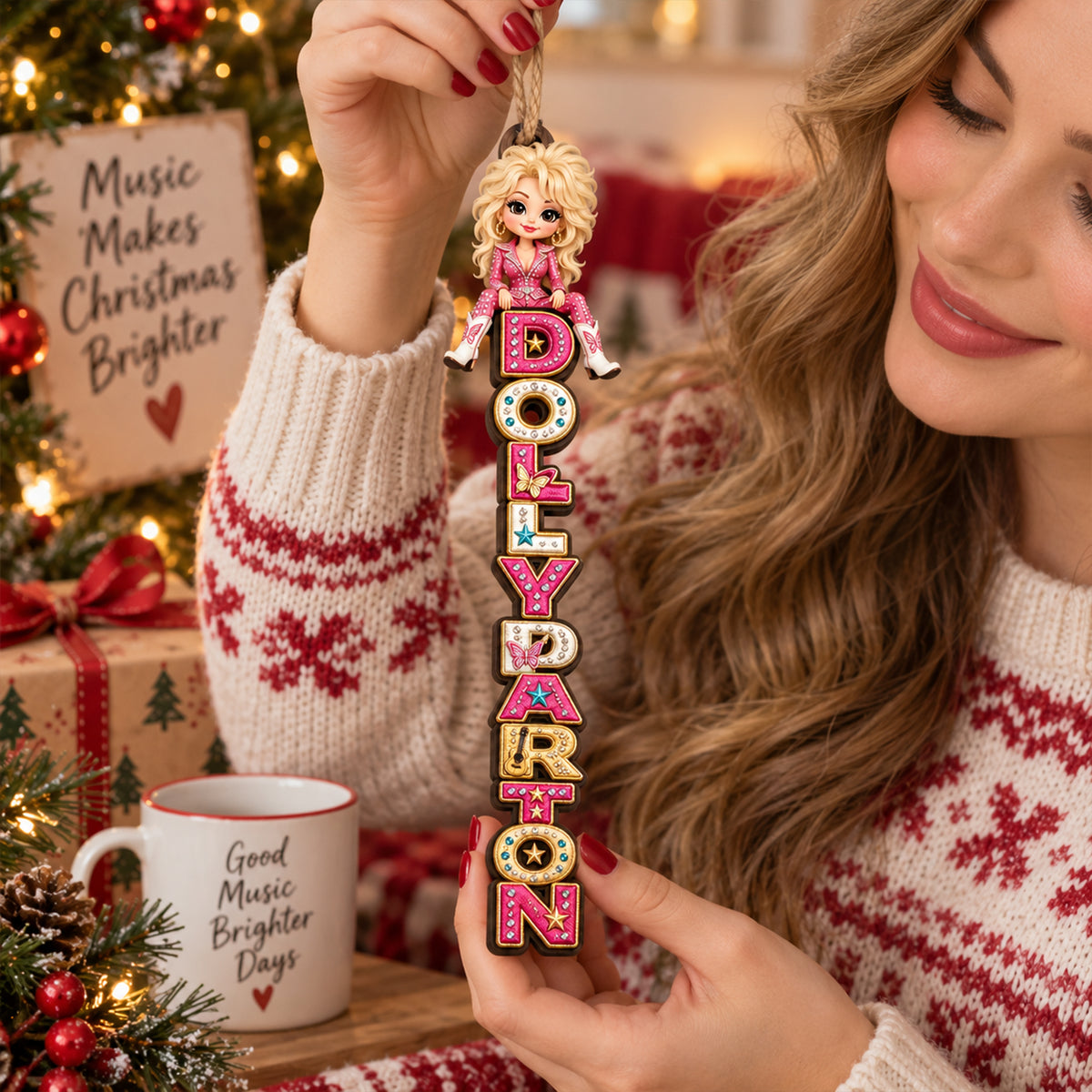 Dolly Parton Christmas Ornament - Country Music Fan Gift