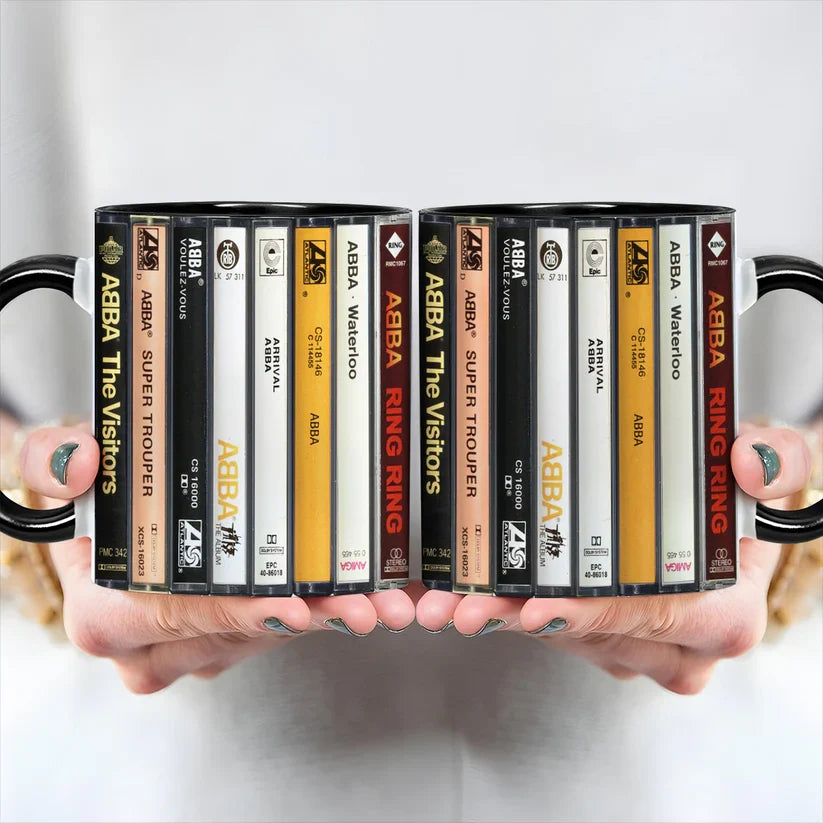 ABBA Albums Cassette Retro Collection Accent Mug