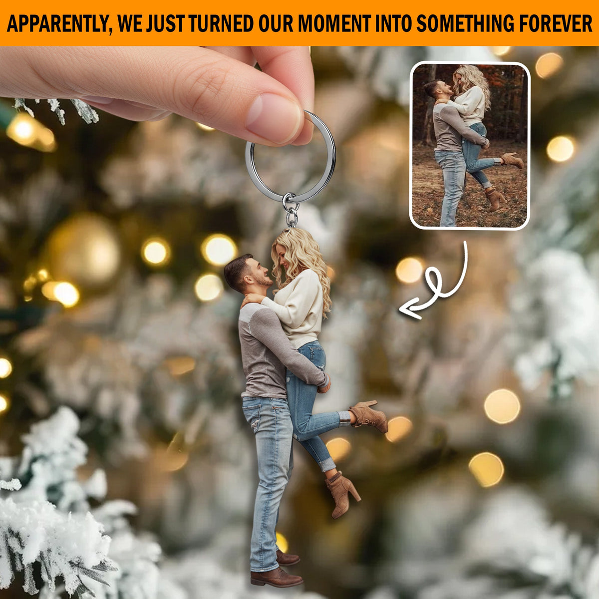 Personalized Custom Photo Couple Keychain