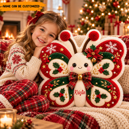 Personalized Christmas Butterfly Shaped Pillow