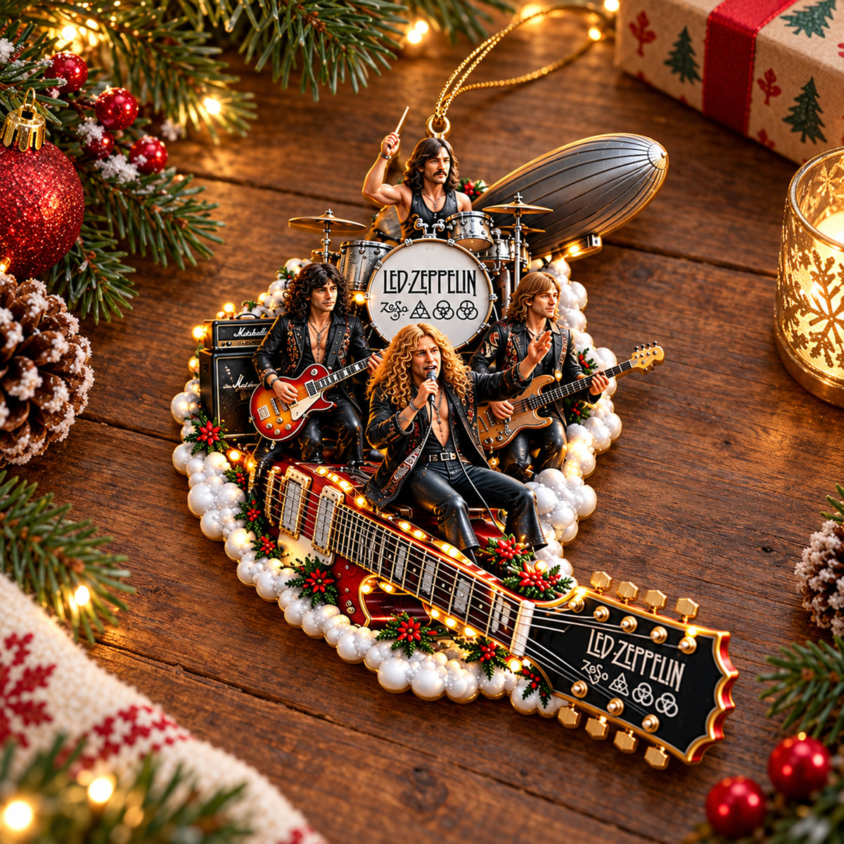 Led Zeppelin Holiday Jam Guitar Ornament