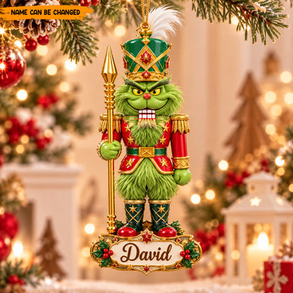 Personalized Grinch Nutcracker Christmas Ornament