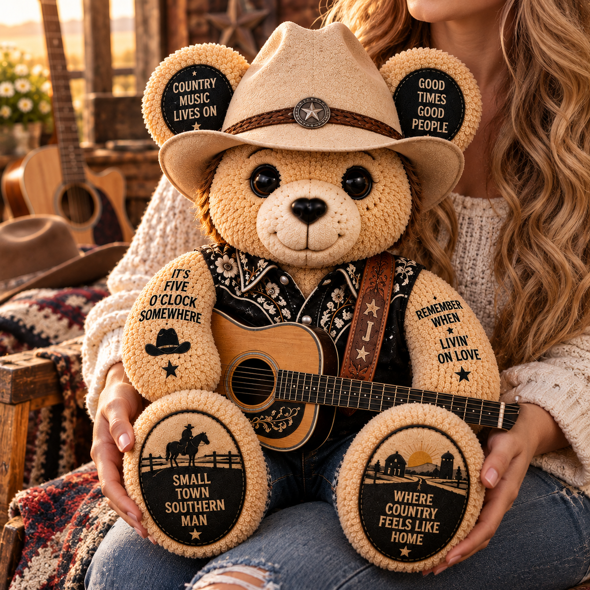 Alan Jackson Custom Shaped Bear Pillow – Unique Gift for Classic Music Lovers